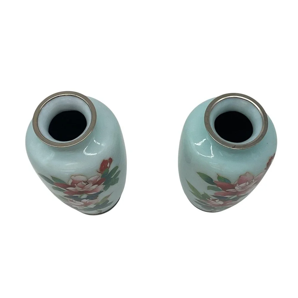Vintage Sato Cloisonné Pair of 7